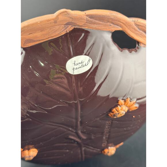 Claire Burke Hand Painted 8.5" Pottery Footed Bowl - Picture 7 of 7